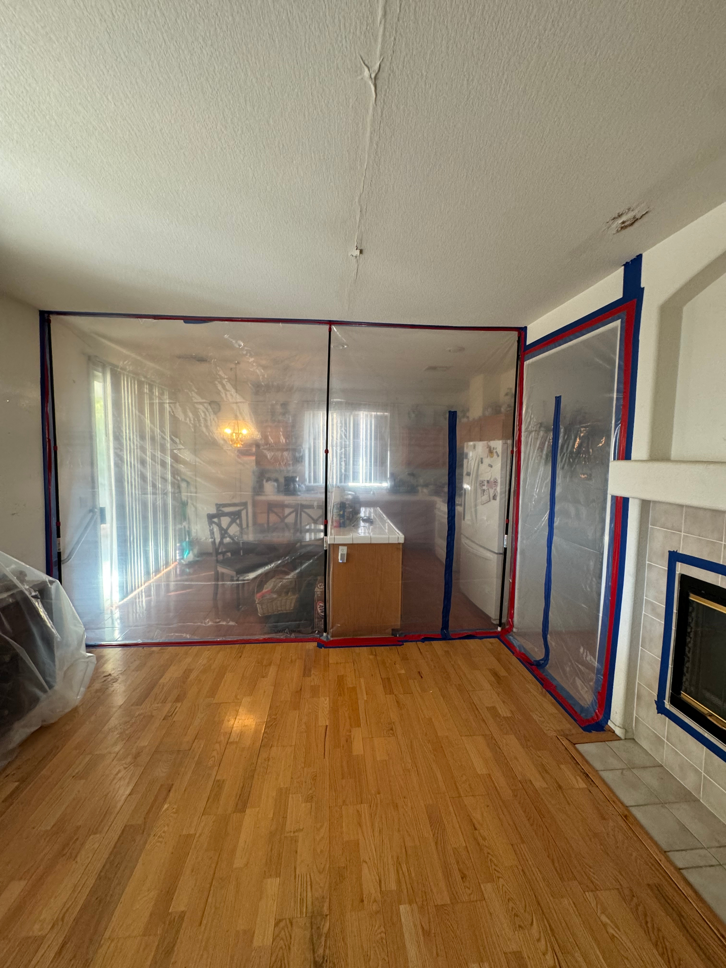 Negative-air HEPA mold containment barrier in a Portland commercial space